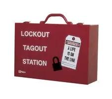 LOCKOUT STATION, METAL, RED PSL-STATION