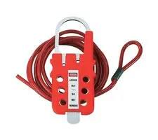 LOCKOUT TAGOUT HASP, 149.9MM, STEEL, RED PSL-MLDC