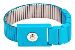 METAL WRIST STRAP, ESD, SNAP STUD, BLUE 6083