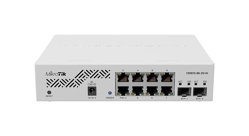 MikroTik CSS610-8G-2S+IN | Switch | 8x 1000Mb/s, 2x SFP+, VLAN, MIKROTIK CSS610-8G-2S+IN 4752224006929