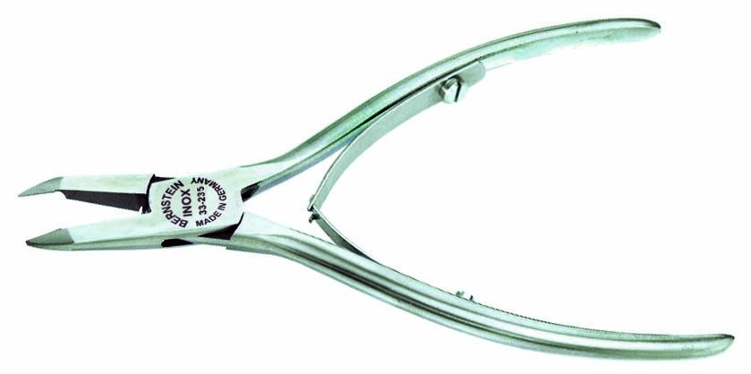 INOX high-grade end cutters, 120 mm, without side face, with screwed stainless double leaf spring 33-235