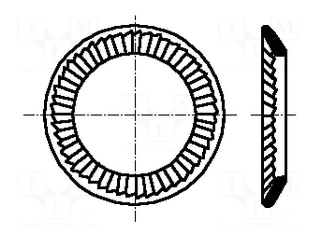 Washer; spring,externally serrated; M6; D=10mm; h=1.2mm; BN 792 BOSSARD B6/BN792