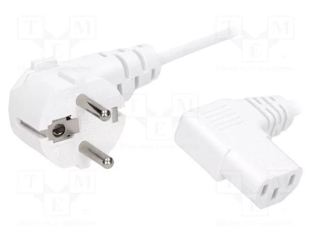 Cable; 3x1mm2; PVC; 1.8m; white; 10A; 250V; Core: Cu; Type: Uni-Schuko LIAN DUNG SN312-3/10/1.8W