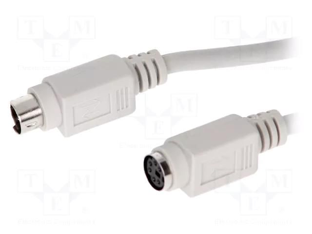 Cable; PS/2 socket,PS/2 plug; 2m; grey; connection 1: 1 BQ CABLE C-PS2WG/2