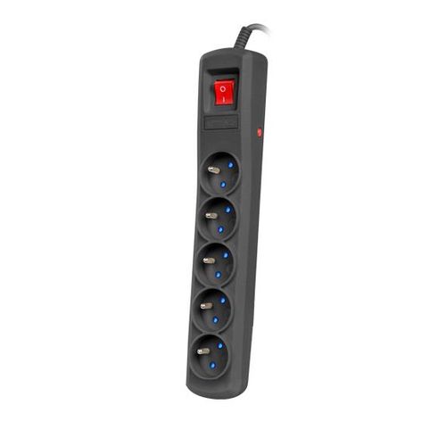 Armac R5 | Power strip | anti-surge system, 5 sockets, 1,5m cable, black, ARMAC R5 1.5M BLACK 5904722195882