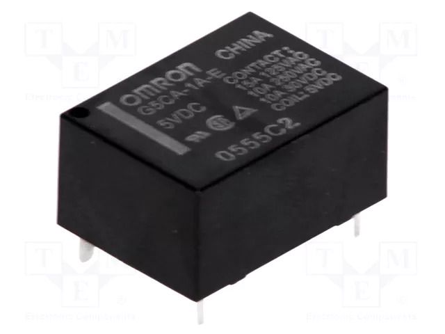 Relay: electromagnetic; SPST-NO; Ucoil: 5VDC; Icontacts max: 15A OMRON Electronic Components G5CA-1A-E-5DC
