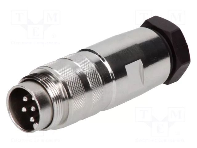 Connector: M16; plug; male; PIN: 6; 5A; 300V; C091D; soldering; 0.5mm2 AMPHENOL C091-31H0061012