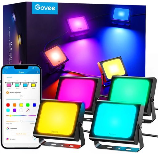 Govee H7060 | LED Flood Lights | RGBICWW, IP65, Bluetooth, Wi-Fi, GOVEE H7060311 6974316991540