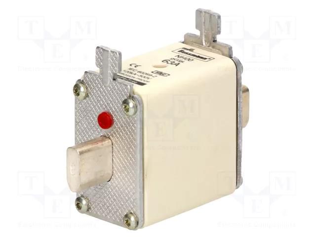 Fuse: fuse; 63A; 500VAC; 250VDC; ceramic,industrial; NH00 BUSSMANN 63NHG00B