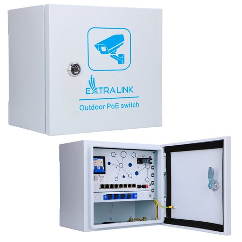 Extralink Atlas | Outdoor PoE switch | 8x RJ45 1000Mbps PoE, 2x SFP, 120W, active cooling, EXTRALINK EX.32787 5905090332787