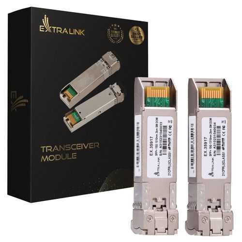 Extralink SFP+ 10G 2-pack | SFP+ Module | 10Gbps, LC/UPC, 1310nm, 2km, single mode, DOM, EXTRALINK EX.35917 5905090335917