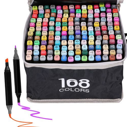 Extralink | Alcohol marker set | 168 colors, dual tips, EXTRALINK MARKERY 168SZT 5906168635854