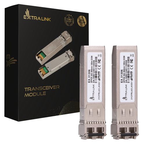 Extralink SFP28 25G 2-Pack | SFP28 Module | 25Gbps, LC/UPC Duplex, 850nm, 100m, multi mode, DOM, EXTRALINK EX.31306 5906168631306