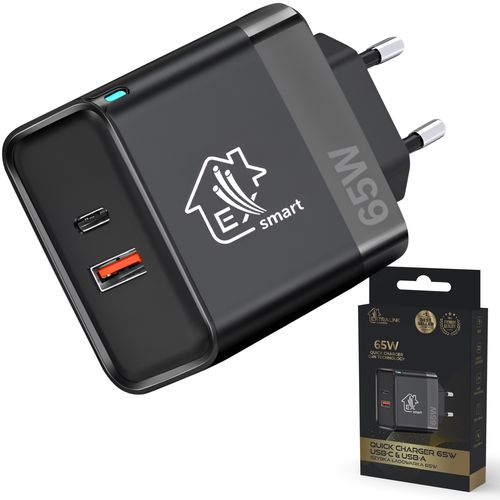 Extralink Smart Life Fast Charger 65W GaN | Charger | USB-C, USB-A, EXTRALINK CHARESL06 5906168632877