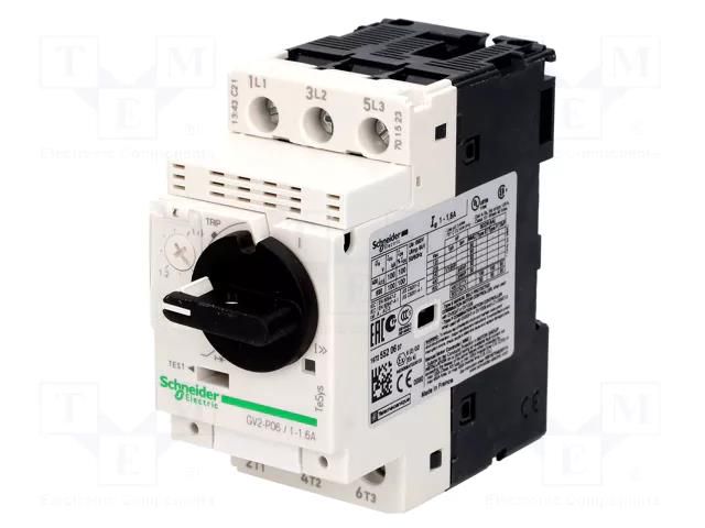 Motor breaker; 2.2kW; 230÷690VAC; for DIN rail mounting; IP20 SCHNEIDER ELECTRIC GV2P10