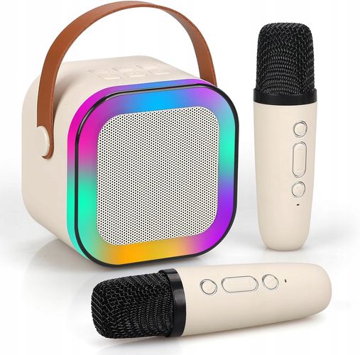 Extralink Kids Mini Karaoke LED Speaker 2x Mic White | Karaoke Set | speaker, 2x microphone, Bluetooth, AUX, SD card slot, RGB lighting, EXTRALINK EX.35175 5906168635175