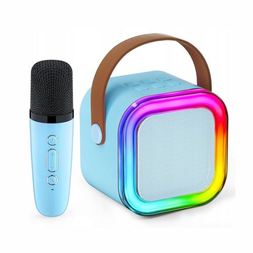 Extralink Kids Mini Karaoke LED Speaker 1x Mic Blue | Karaoke Set | speaker, 1x microphone, Bluetooth, AUX, SD card slot, RGB lighting, EXTRALINK EX.35144 5906168635144