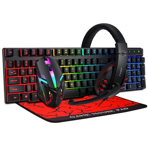 Extralink Gaming Set TF800 4in1 | Set of keyboard + mouse + headphones + pad | LED backlight, EXTRALINK EX.36097 5906168636097