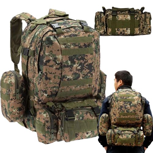 EXTRALINK MILITARY PLECAK SZKOLNY PODRÓŻNY TAKTYCZNY 4W1 WOJSKOWY TURYSTYCZNY SURVIVAL 50L MIL-668, EXTRALINK EX.37049 5906168637049