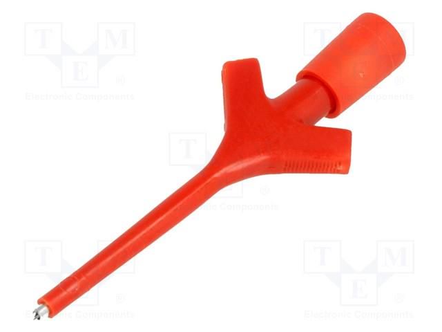 Clip-on probe; pincers type; 2A; 60VDC; red; Grip capac: max.3.5mm HIRSCHMANN T&M KLEPS3ST-RT