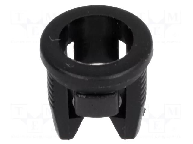 LED holder; 5mm; one-piece; black; UL94V-2; L: 8mm; polyamide FIX&FASTEN FIX-LED5-9S