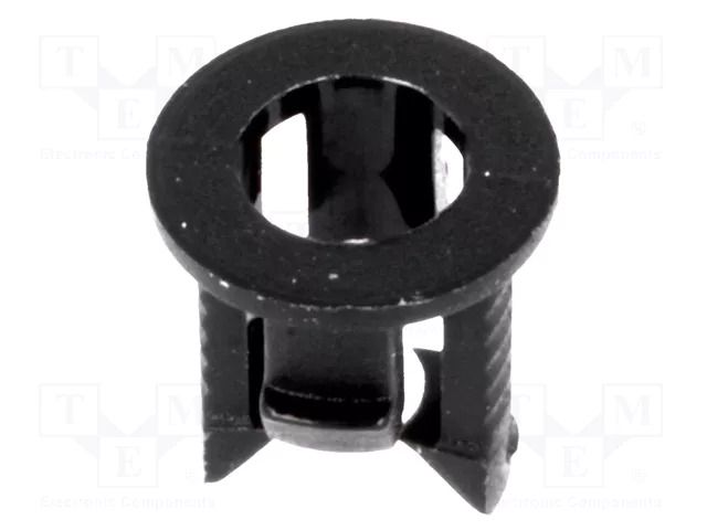 LED holder; 3mm; one-piece; black; UL94V-2; L: 5.6mm; polyamide FIX&FASTEN FIX-LED3-7
