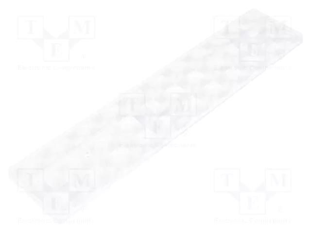 LED lens; rectangular; plexiglass PMMA; transparent; H: 8.5mm LEDIL F14112
