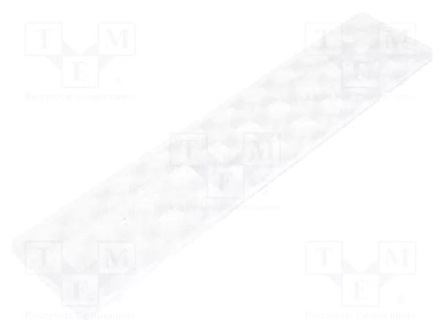 LED lens; rectangular; plexiglass PMMA; transparent; H: 8.5mm LEDIL F14112