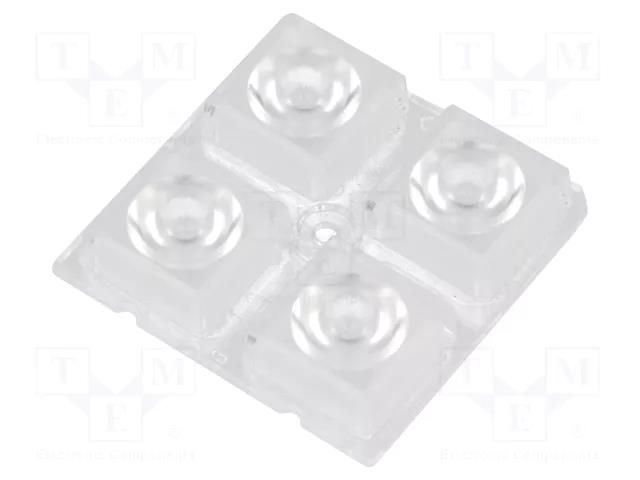 LED lens; square; transparent; 25÷32°; H: 8.5mm; Body dim: 50x50mm LEDIL C13233