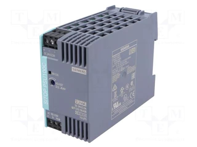 Power supply: switching; for DIN rail; 60W; 24VDC; 2.5A; 85÷264VAC SIEMENS 6EP1332-5BA00