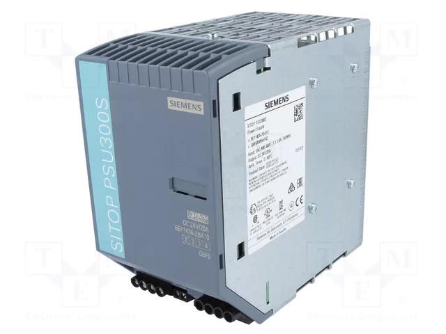 Power supply: switching; for DIN rail; 480W; 24VDC; 20A; IP20; 91% SIEMENS 6EP1436-2BA10