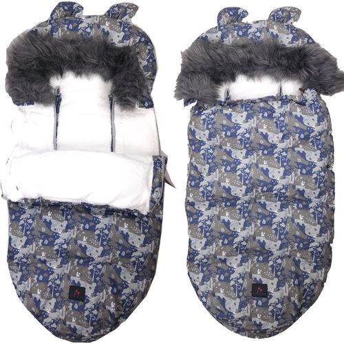 Infant Sleeping Bag for Stroller, Car Seat, and Sled Extralink with Ears, Faux Fur Insulated 100cm Camo, EXTRALINK EX.20116 5907207220116