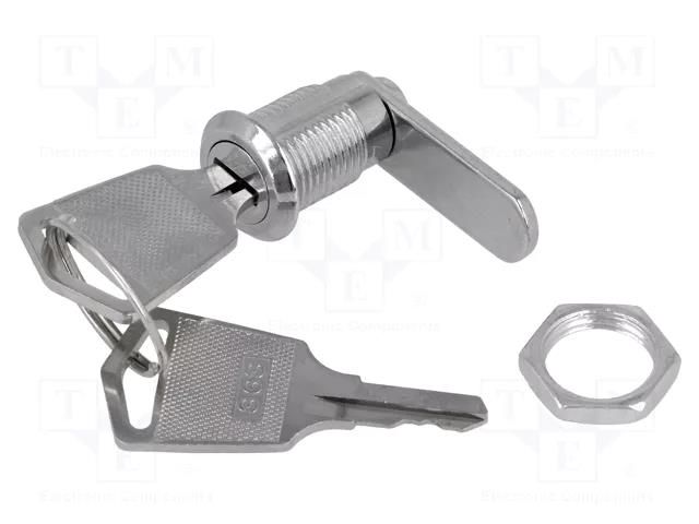 Switch: key switch; Stabl.pos: 2; Cutout: Ø12mm; Key: flat; 90° NINIGI KS-39