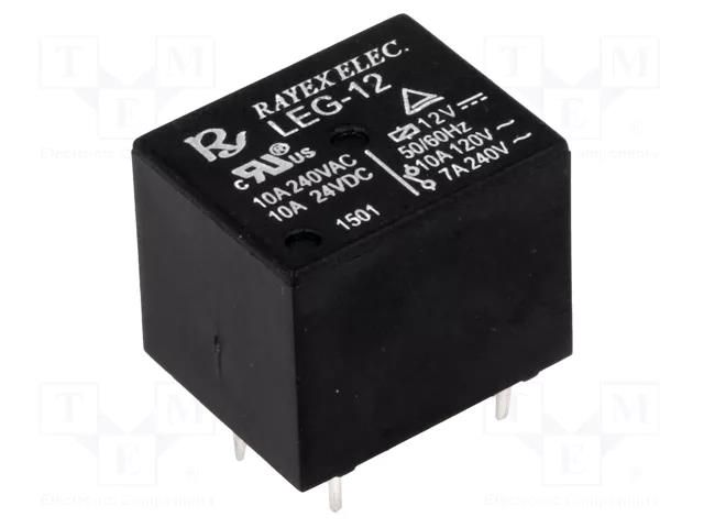 Relay: electromagnetic; SPDT; Ucoil: 12VDC; Icontacts max: 10A Recoy/RAYEX ELECTRONICS LEG-12