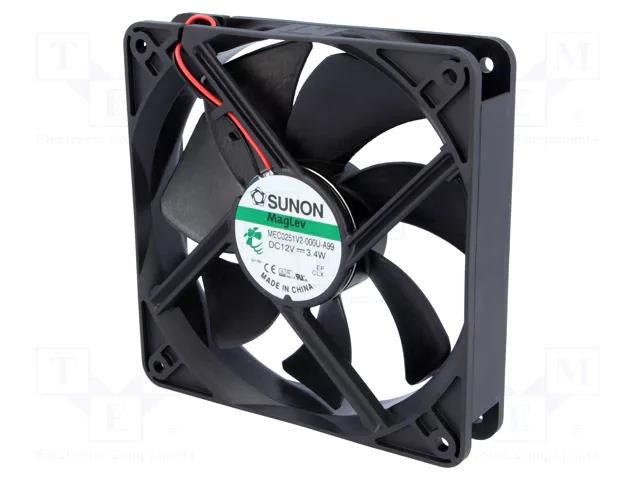 Fan: DC; axial; 12VDC; 120x120x25mm; 158.1m3/h; 40.5dBA; Vapo; 24AWG SUNON MEC0251V2-A99