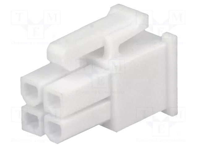 Connector: wire-wire/PCB; plug; female; PIN: 4; Mini-Fit Jr; 600V MOLEX MX-39-01-3048