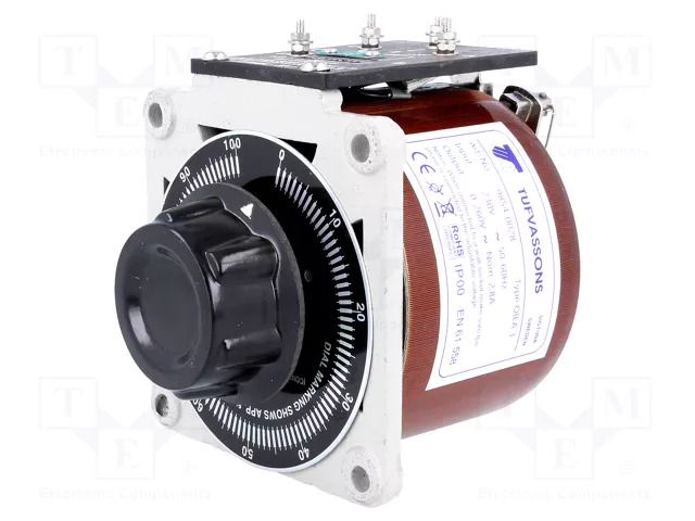 Variable autotransformer; 230VAC; Uout: 0÷260V; 2.8A; on panel BREVE TUFVASSONS OIEA3