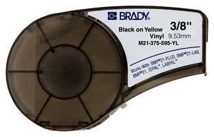 TAPE, 9.53MM X 6.4M, VINYL FILM, BLK/YEL M21-375-595-YL