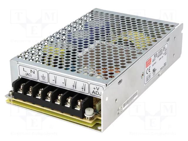 Power supply: switching; for building in,modular; 100W; 24VDC MEAN WELL RS-100-24