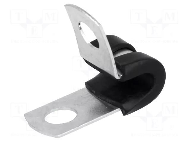 Fixing clamp; ØBundle : 4.8mm; W: 12.7mm; steel; Ømount.hole: 6.7mm ESSENTRA SPN-3