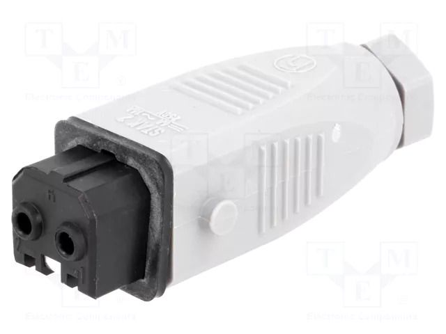 Connector: rectangular; ST; plug; female; PIN: 2; tinned; IP54; 16A HIRSCHMANN STAK-2
