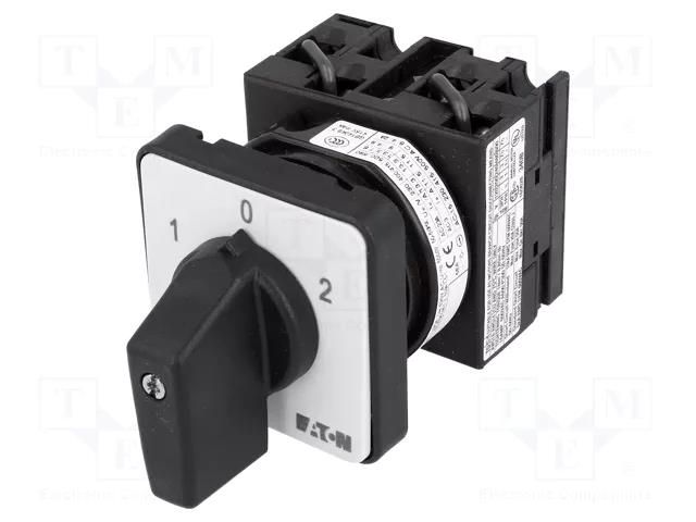 Switch: reversing cam switch; Stabl.pos: 3; 20A; 1-0-2; Poles: 2 EATON ELECTRIC T0-2-8400/E