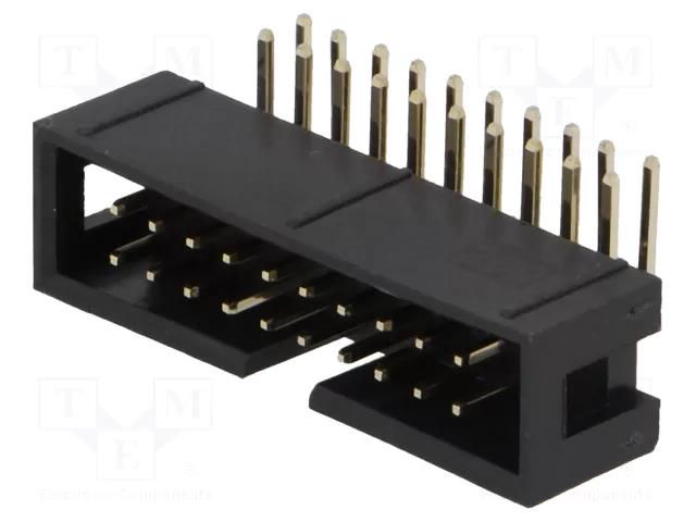 Connector: IDC; socket; male; PIN: 20; angled 90°; THT; gold-plated AMPHENOL COMMUNICATIONS SOLUTIONS T821-1-20-R1