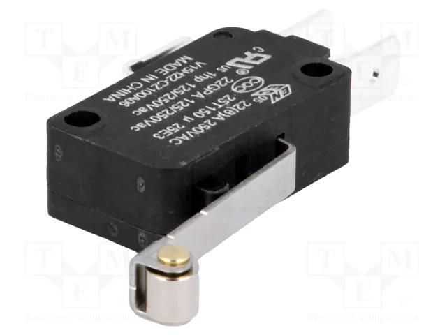 Microswitch SNAP ACTION; 22A/250VAC; with lever (with roller) HONEYWELL V15H22-CZ100A06