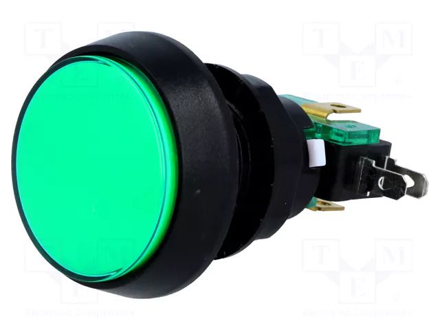 Switch: push-button; Pos: 2; SPDT; 10A/250VAC; ON-(ON); Illumin: LED HIGHLY ELECTRIC VAQ-9-10-12-G
