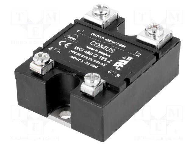 Relay: solid state; Ucntrl: 3÷32VDC; 125A; 24÷530VAC; WG480 COMUS WG480-D125Z