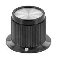 STRAIGHT KNURLED KNOB, PHENOLIC/BLK/19MM PK50B1/4..