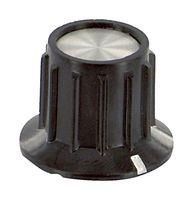 RIBBED KNOB, PHENOLIC, BLACK, 24.9MM PKA70B1/4..