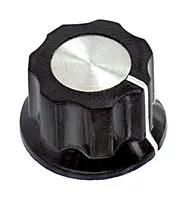 FLUTED KNOB, PHENOLIC, BLACK, 19MM PKES60B1/8..