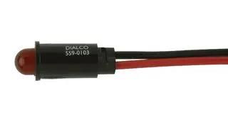 PANEL INDICATOR, RED, 6.35MM, 12VDC 559-0103-003F